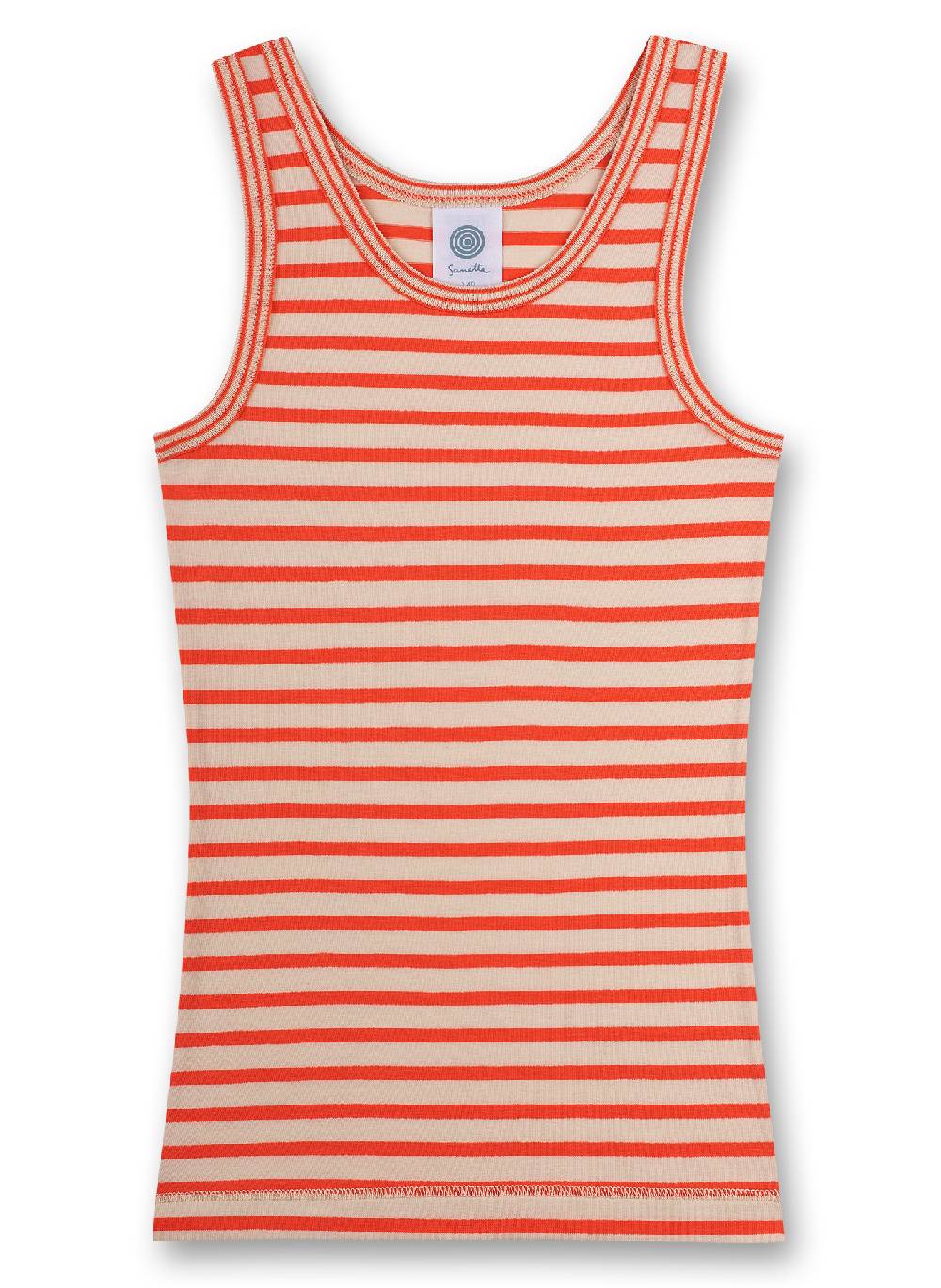 Sanetta Mädchen-Unterhemd (Doppelpack) Orange Und Ringel Flashy Horse