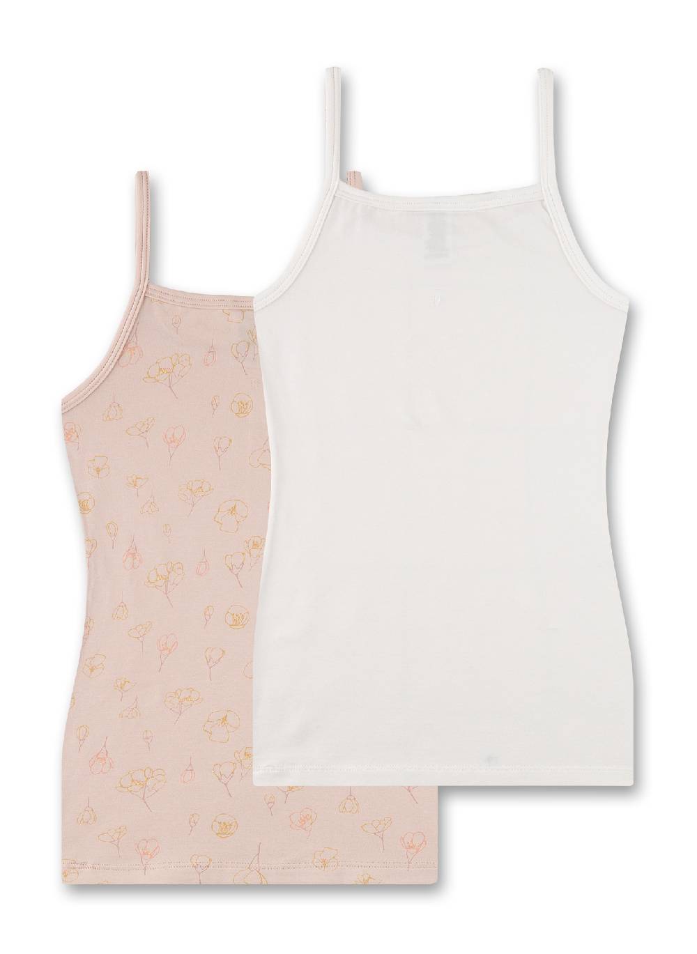 Sanetta Mädchen-Unterhemden (Doppelpack) Lila & Off-White
