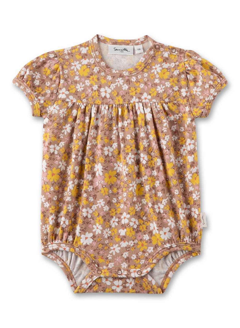 Sanetta Baby-Body Braun geblümt