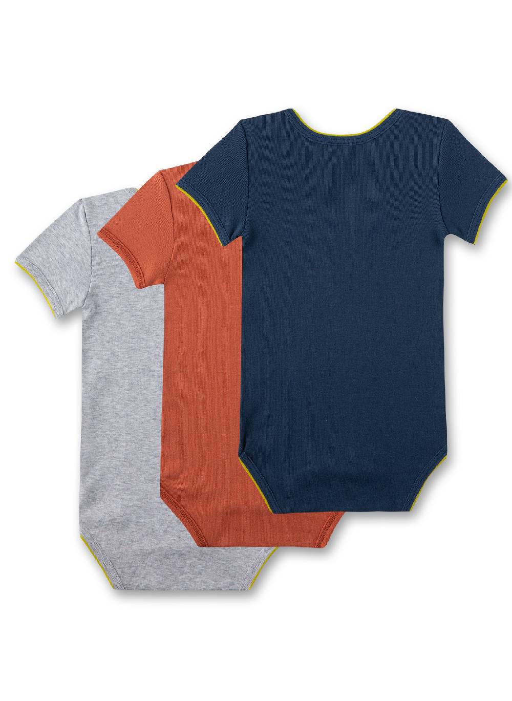 Sanetta Baby-Body Kurzarm (Dreierpack) Grau