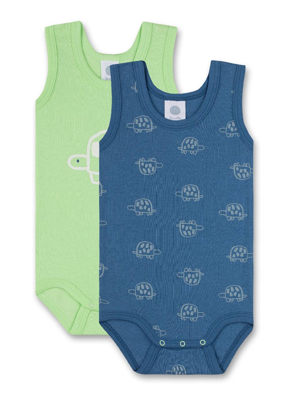 Sanetta Body ärmellos (Doppelpack) Blau und Grün