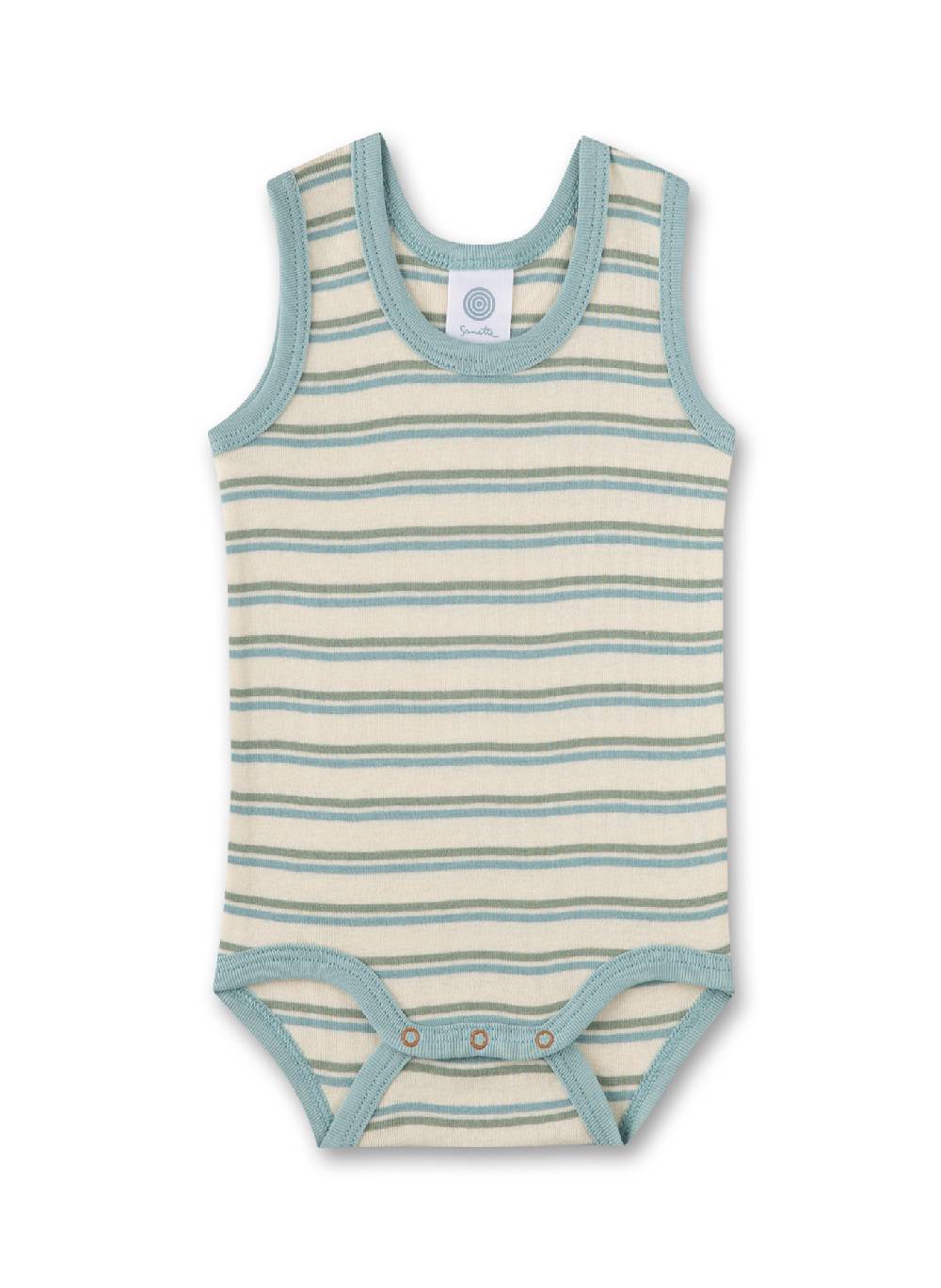 Sanetta Body ärmellos (Dreierpack) Grün & Beige