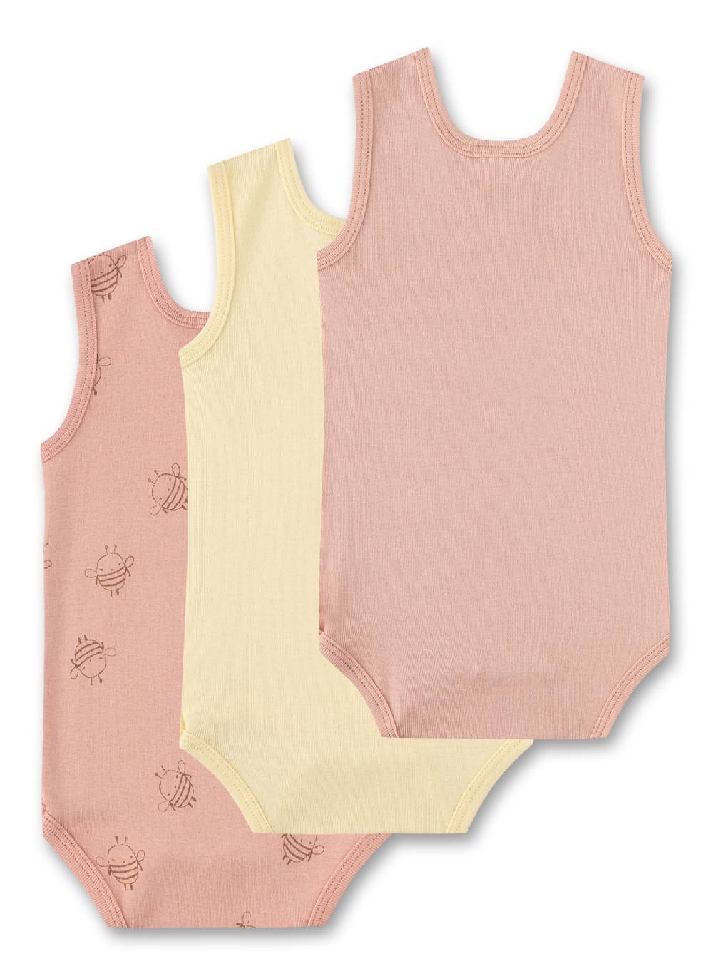 Sanetta Body ärmellos (Dreierpack) Rosa