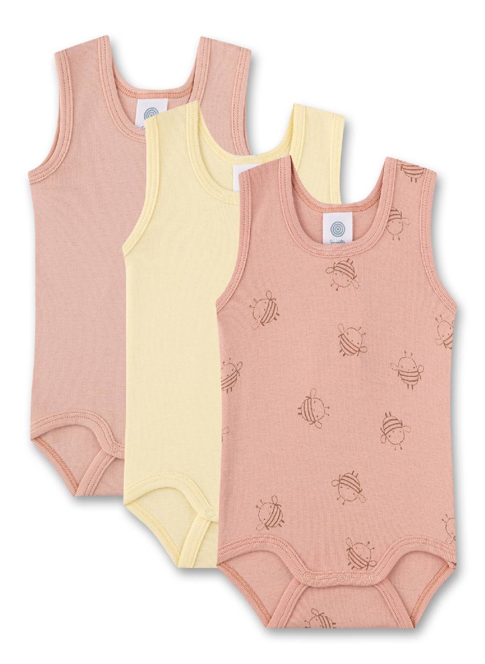 Sanetta Body ärmellos (Dreierpack) Rosa