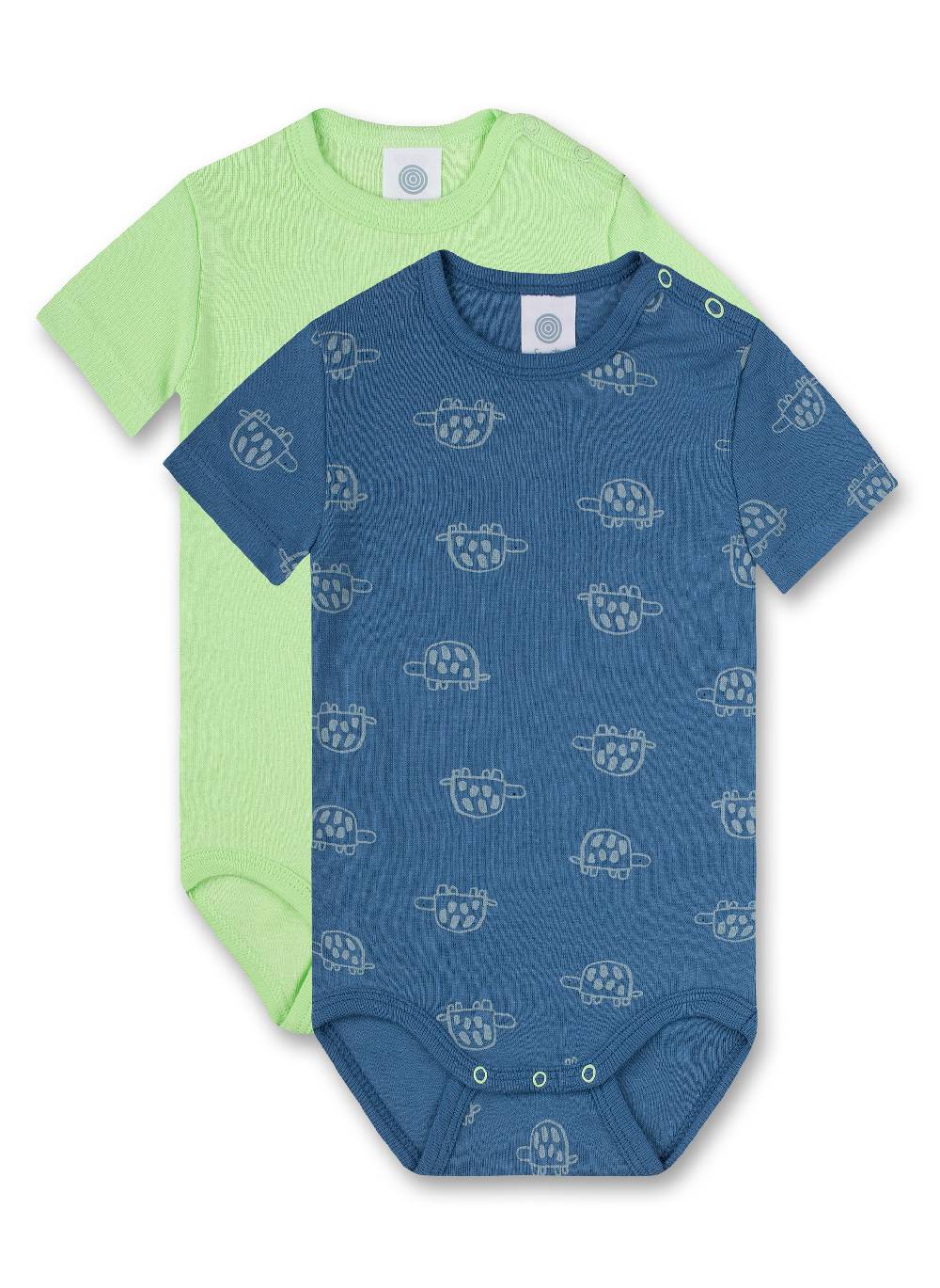 Sanetta Body kurzarm (Doppelpack) Blau und Grün