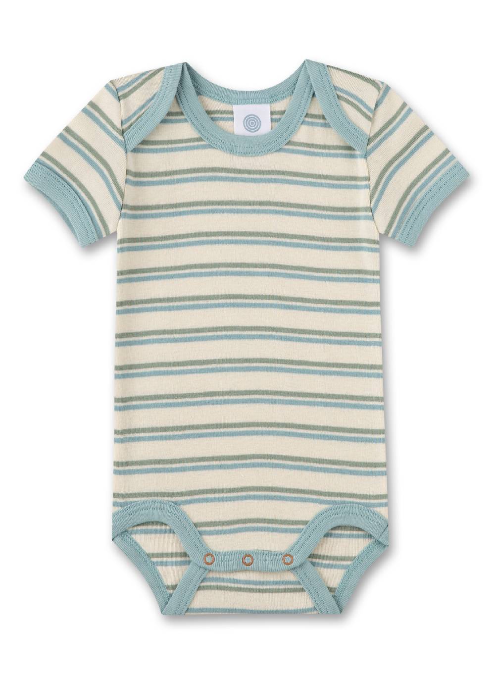 Sanetta Body Kurzarm (Dreierpack) Grün & Beige