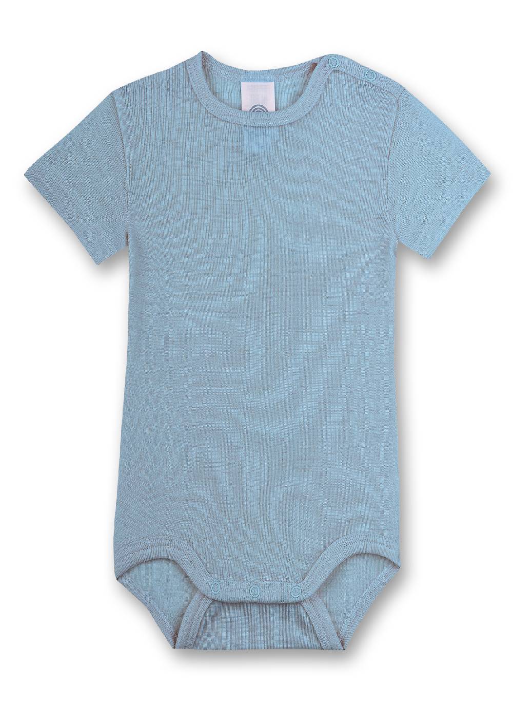Sanetta Body kurzarm Hellblau aus Wolle