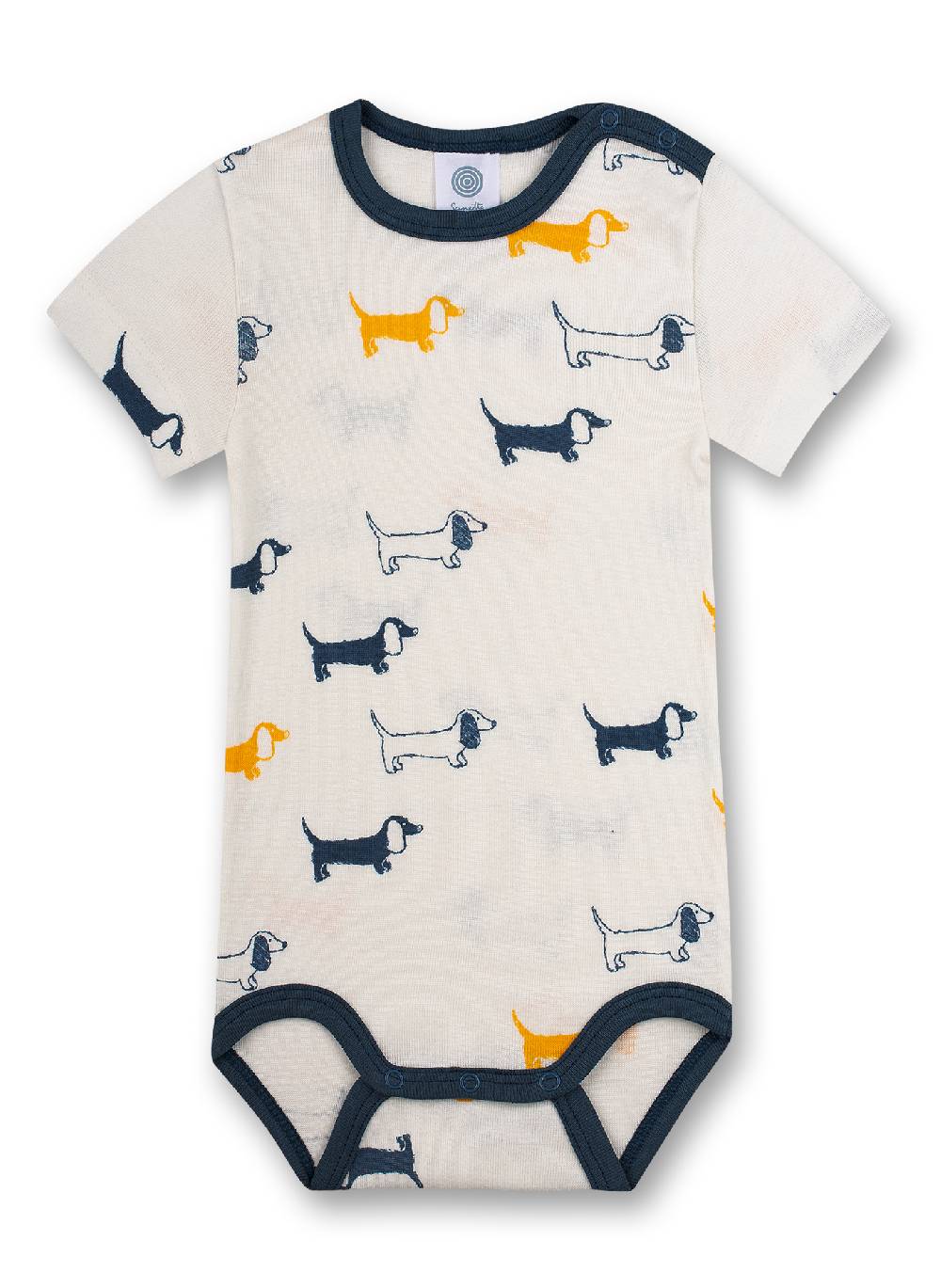 Sanetta Body kurzarm Off-White Dackel