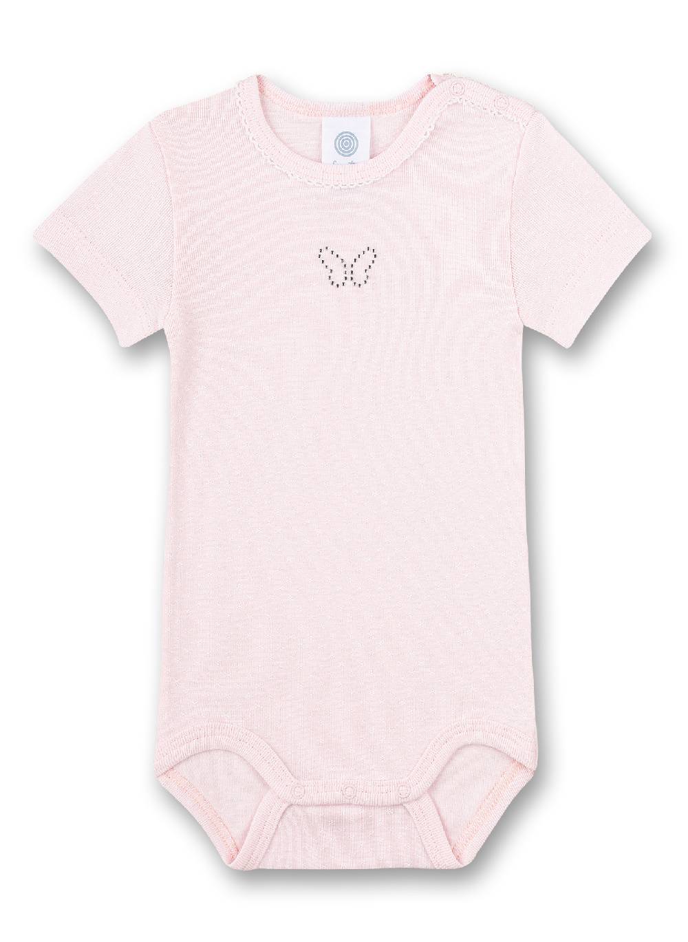 Sanetta Body kurzarm Rosa Flowers and Butterflies