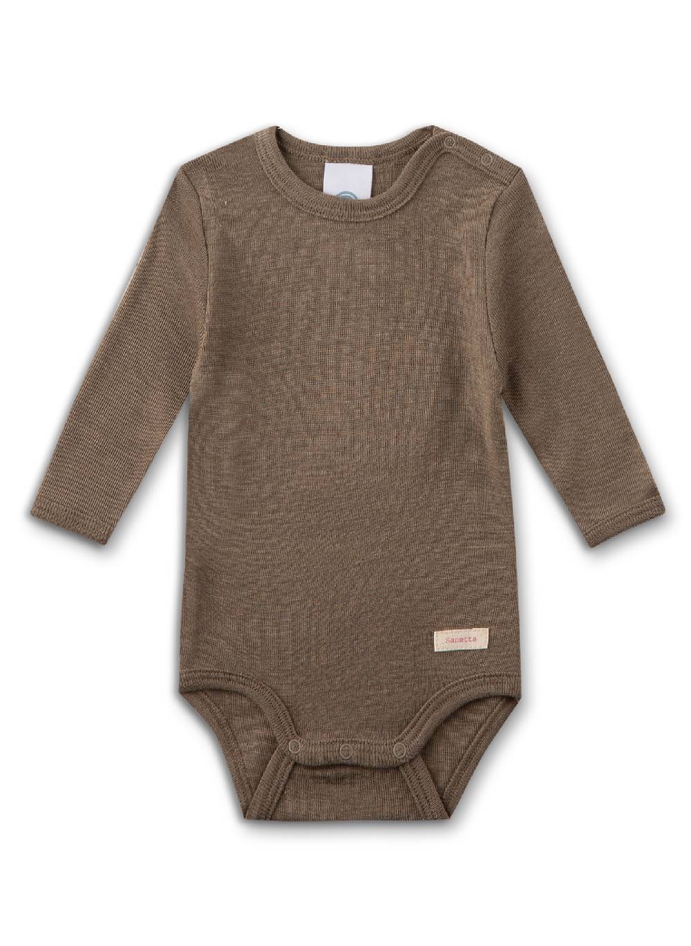 Sanetta Body langarm Beige aus Merinowolle & Seide