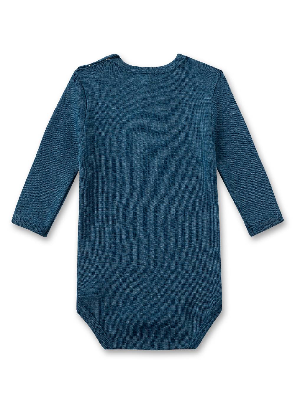 Sanetta Body Langarm Blau Aus Merinowolle & Seide