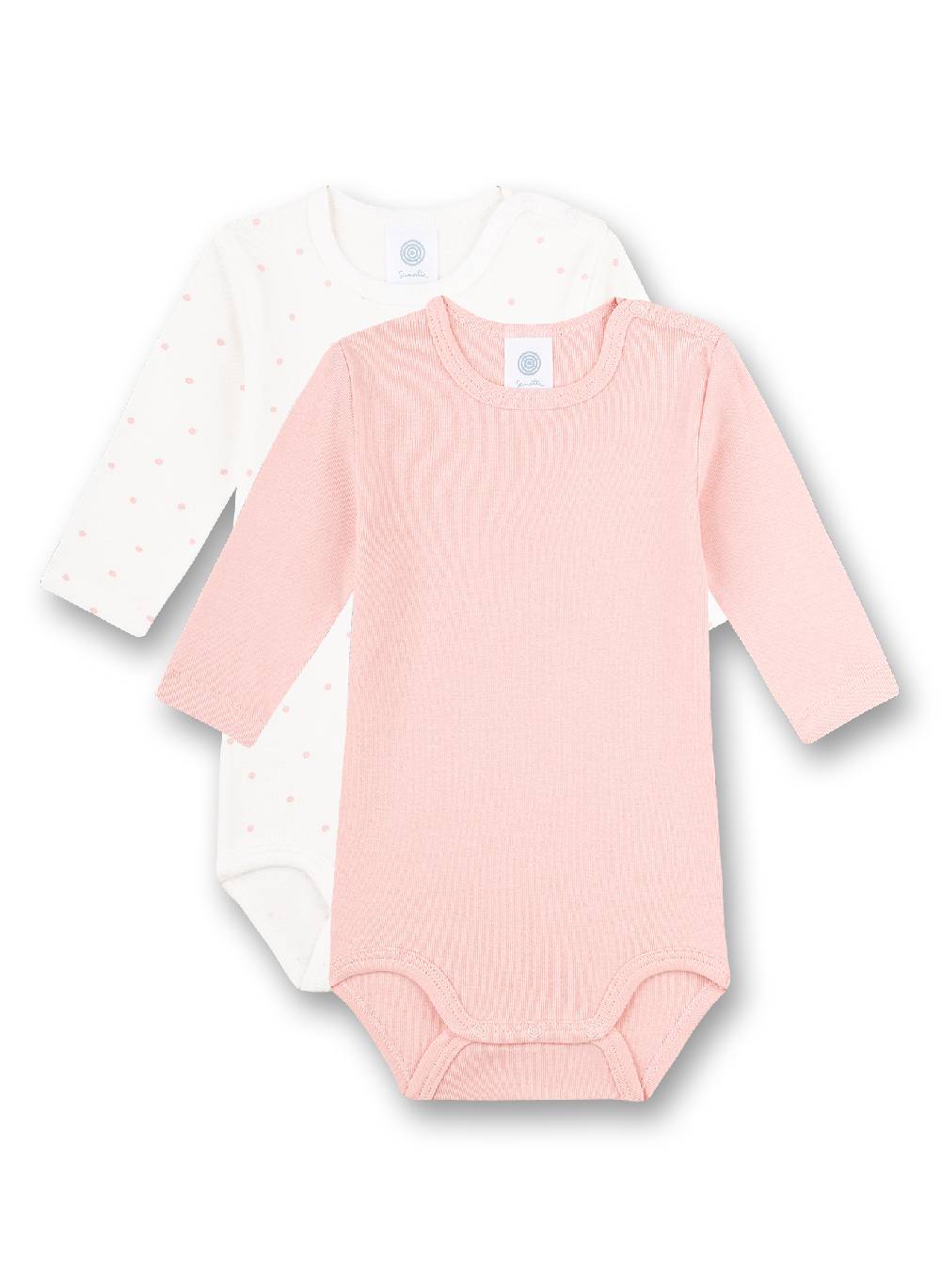 Sanetta Body langarm (Doppelpack) Rosa und Weiß