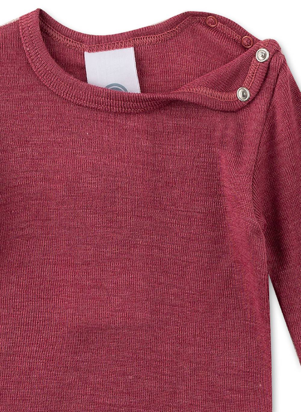 Sanetta Body Langarm Rot Aus Merino-Wolle & Seide