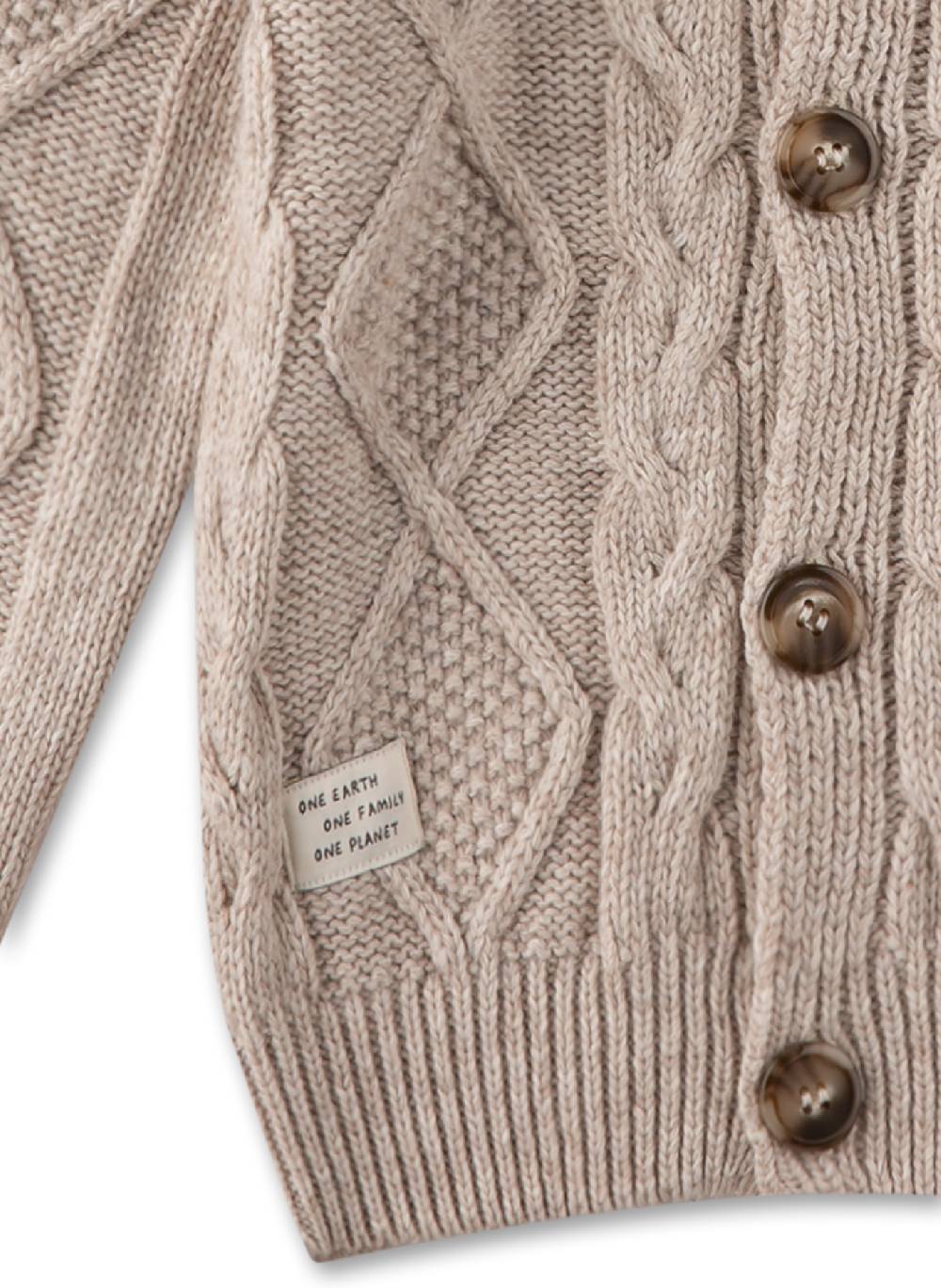 Sanetta Flachstrick-Cardigan Beige