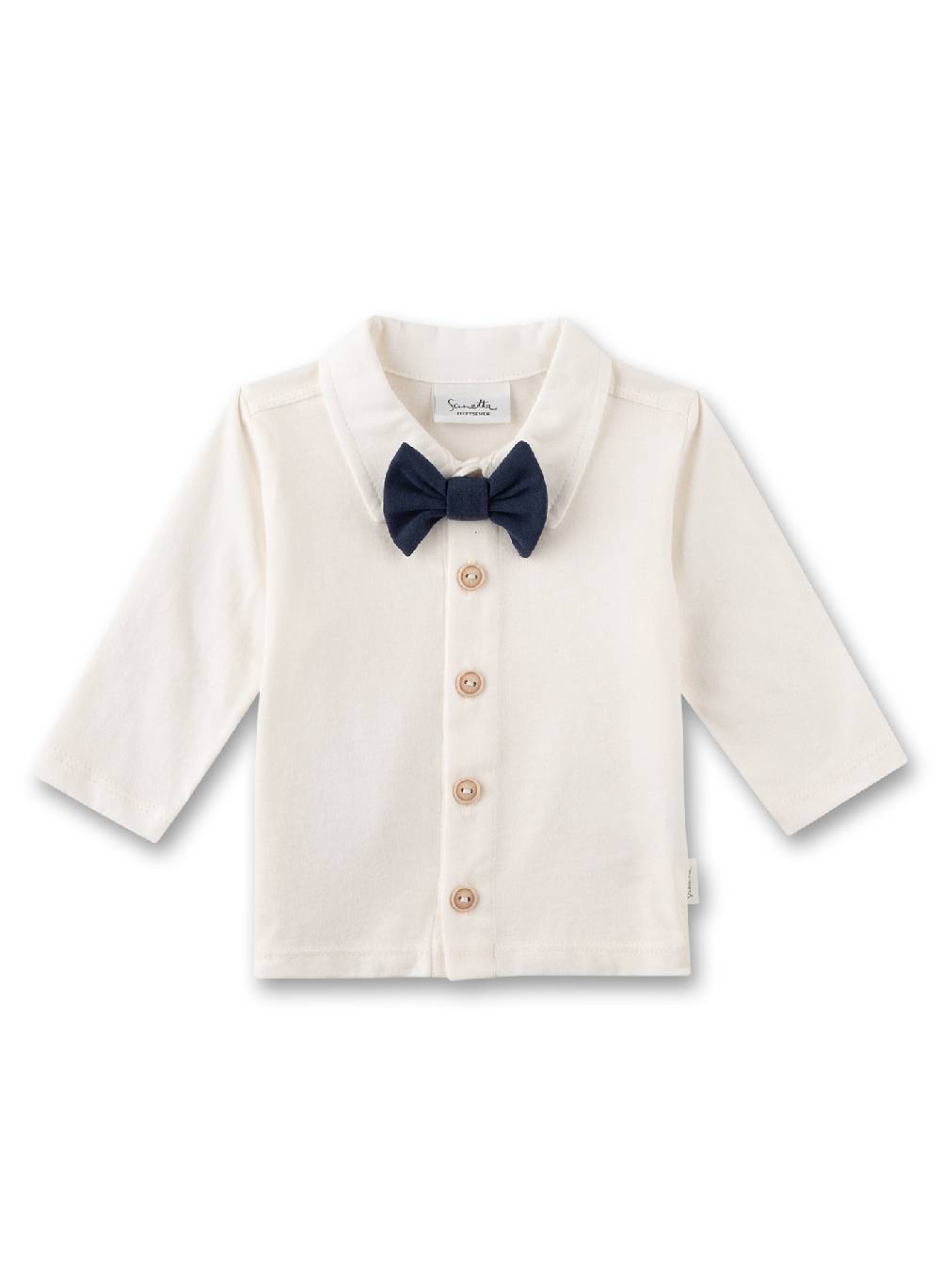 Sanetta Jungen-Hemd Off-White mit Fliege