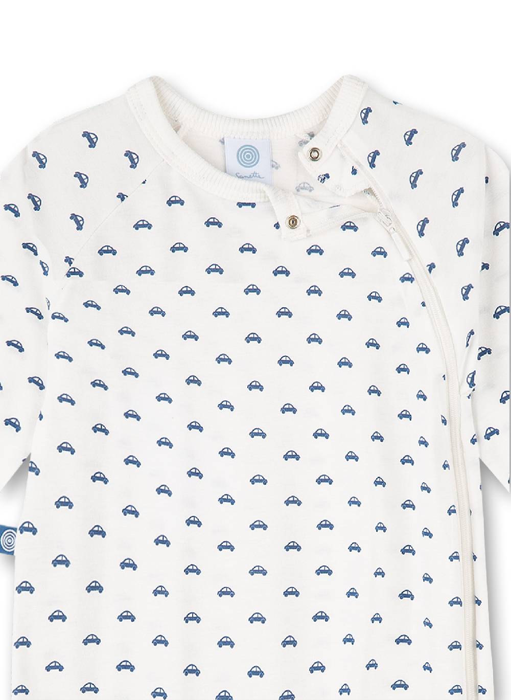 Sanetta Jungen-Overall Weiß Auto-Allover
