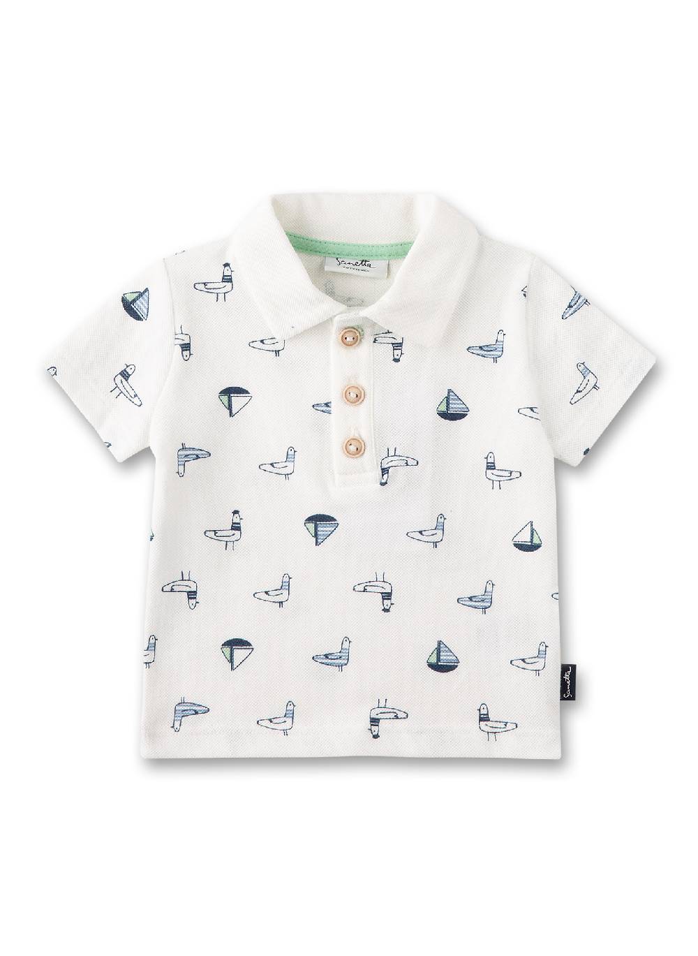 Sanetta Jungen-Polohemd kurzarm Off-White