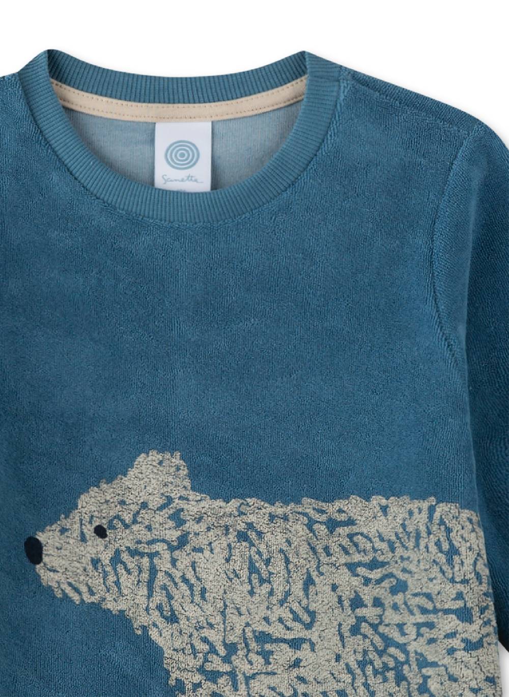 Sanetta Jungen-Schlafanzug Blau Aus Frottee