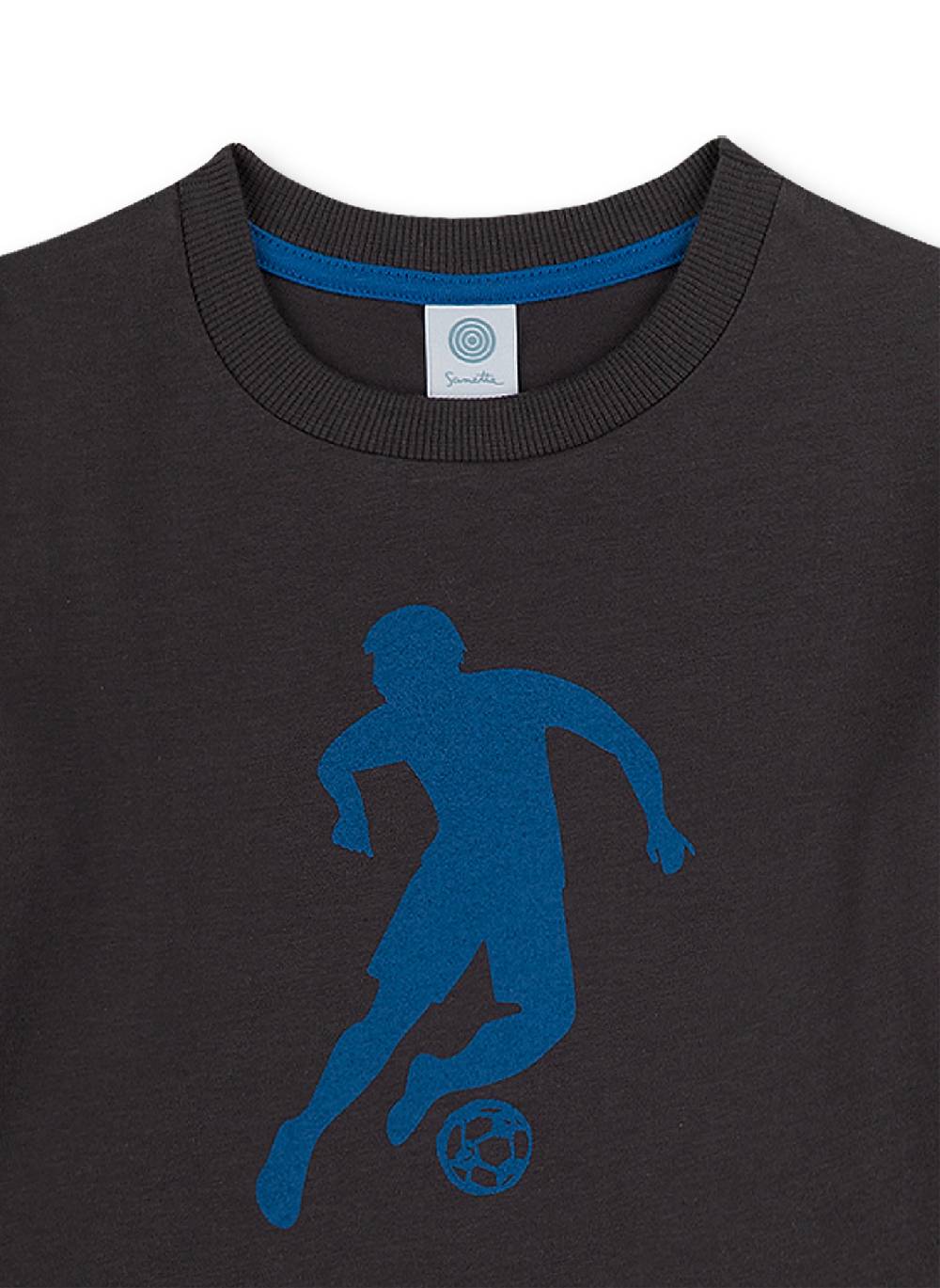 Sanetta Jungen-Schlafanzug Dunkelgrau Fußball