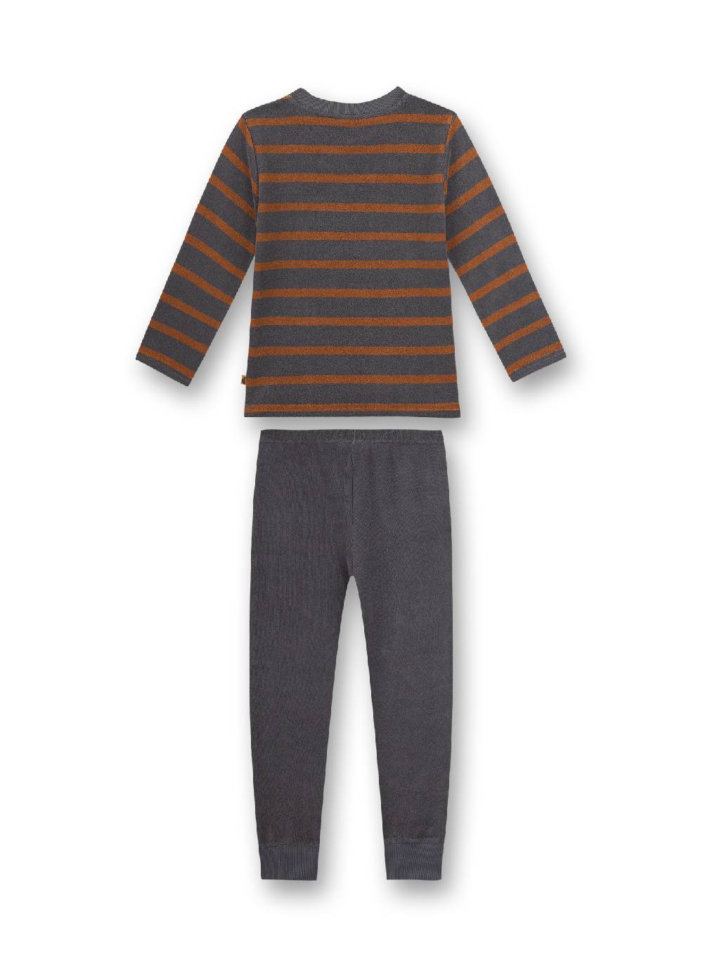 Sanetta Jungen-Schlafanzug Dunkelgrau Ringel Bear