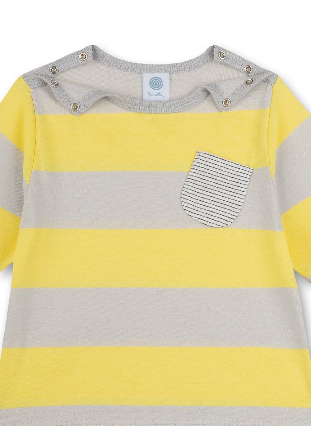 Sanetta Jungen-Schlafanzug Gelb Ringel Wal