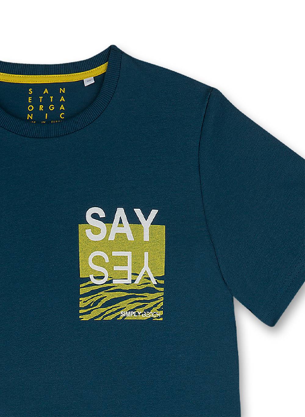 Sanetta Jungen-Schlafanzug Kurz Blau Ocean Breeze