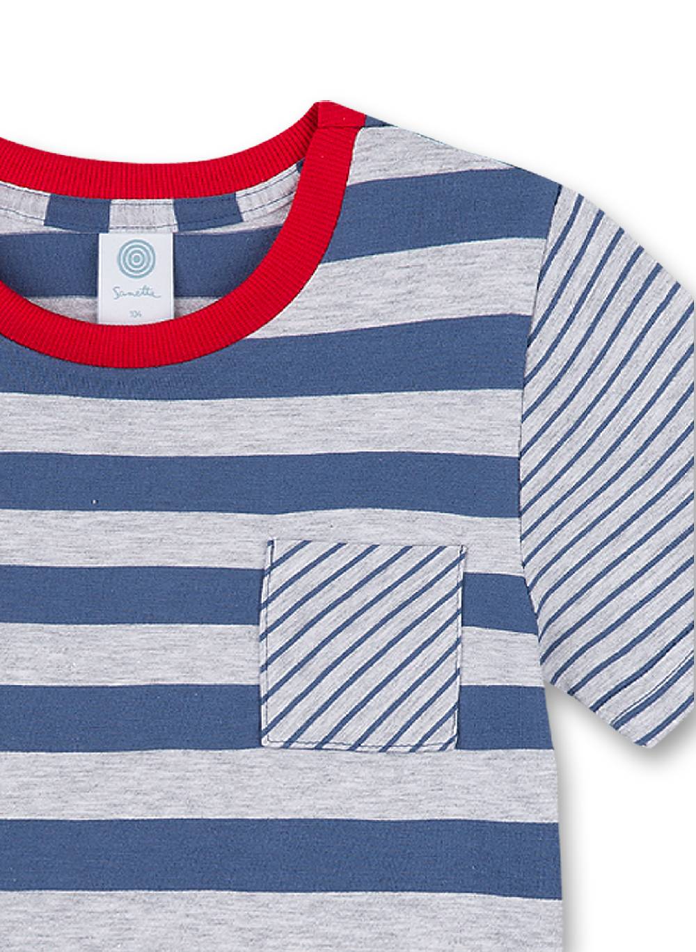 Sanetta Jungen-Schlafanzug Kurz Blau Ringel