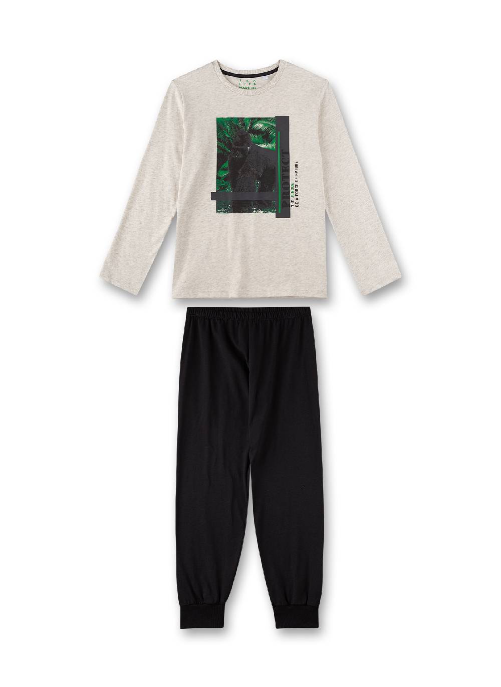 Sanetta Jungen-Schlafanzug lang Beigemelange