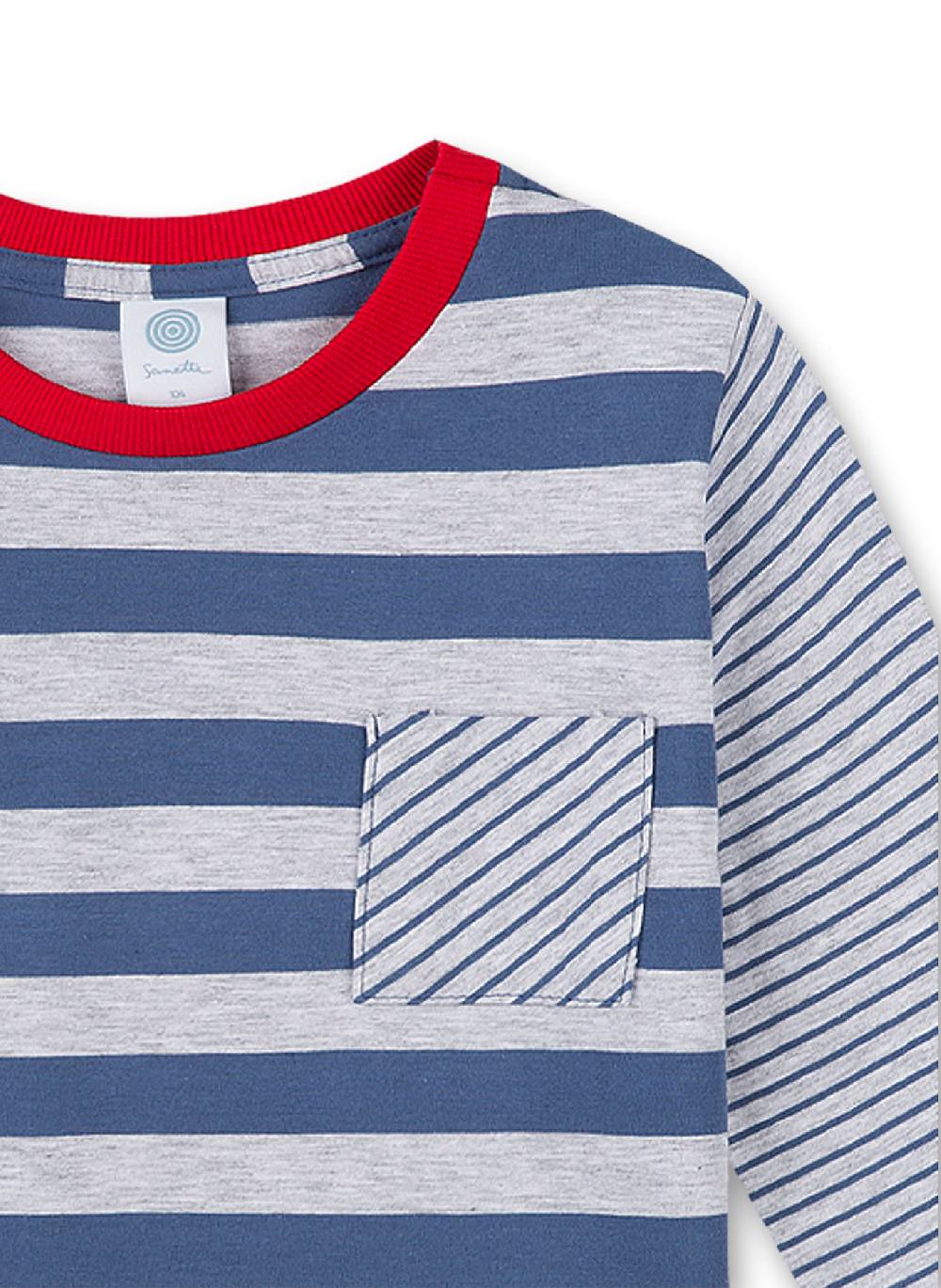 Sanetta Jungen-Schlafanzug Lang Blau Ringel