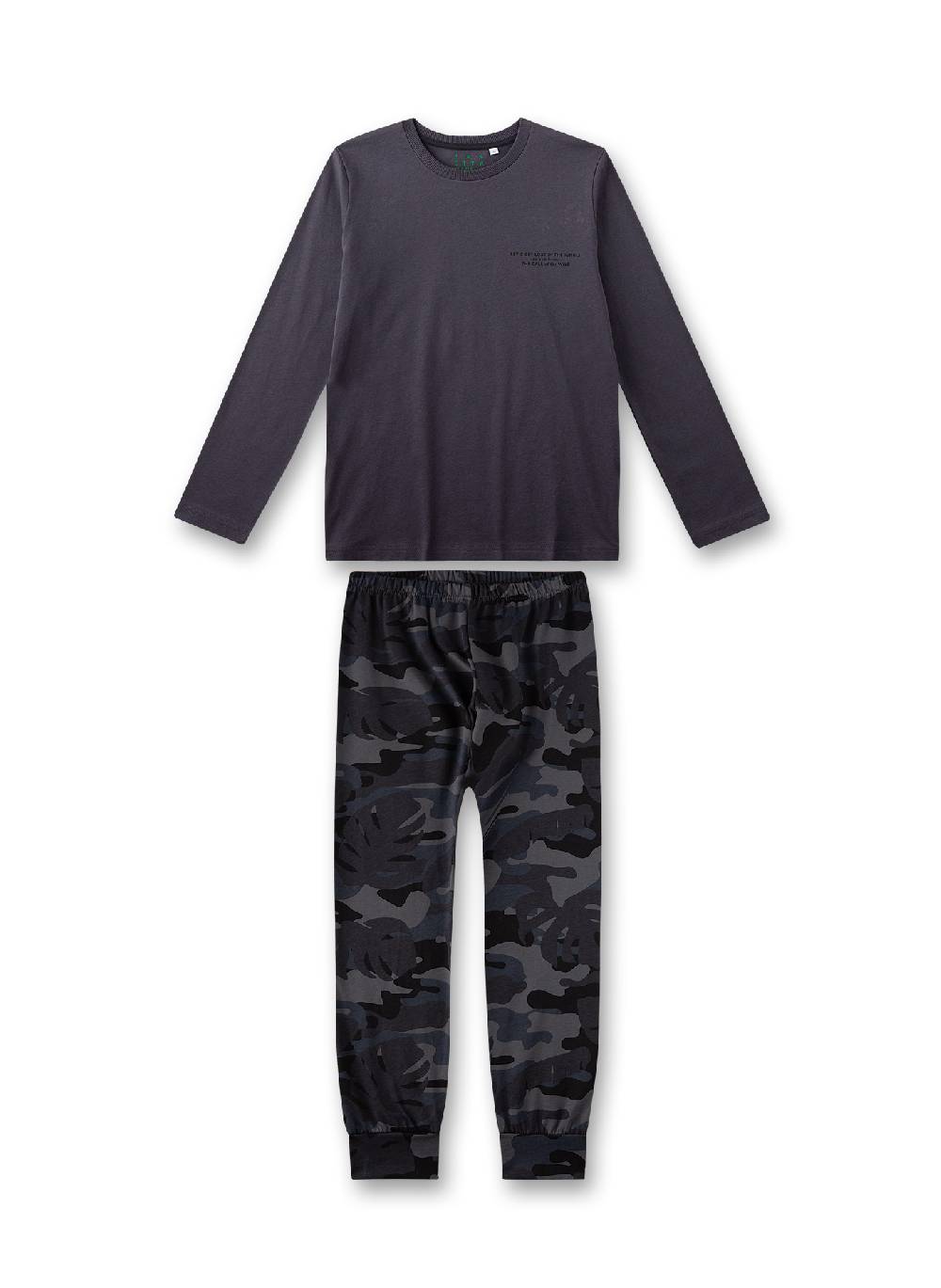 Sanetta Jungen-Schlafanzug lang Dunkelgrau