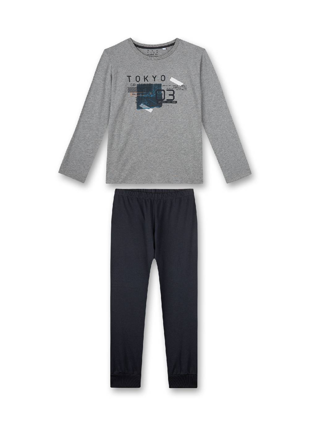 Sanetta Jungen-Schlafanzug lang Grau