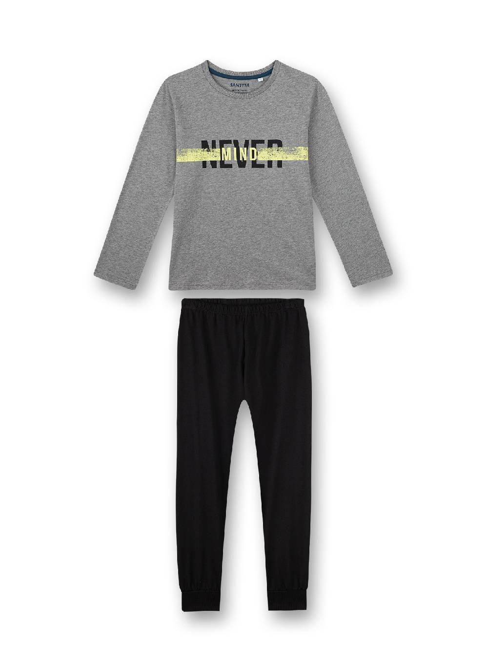 Sanetta Jungen-Schlafanzug lang Graumelange Skate