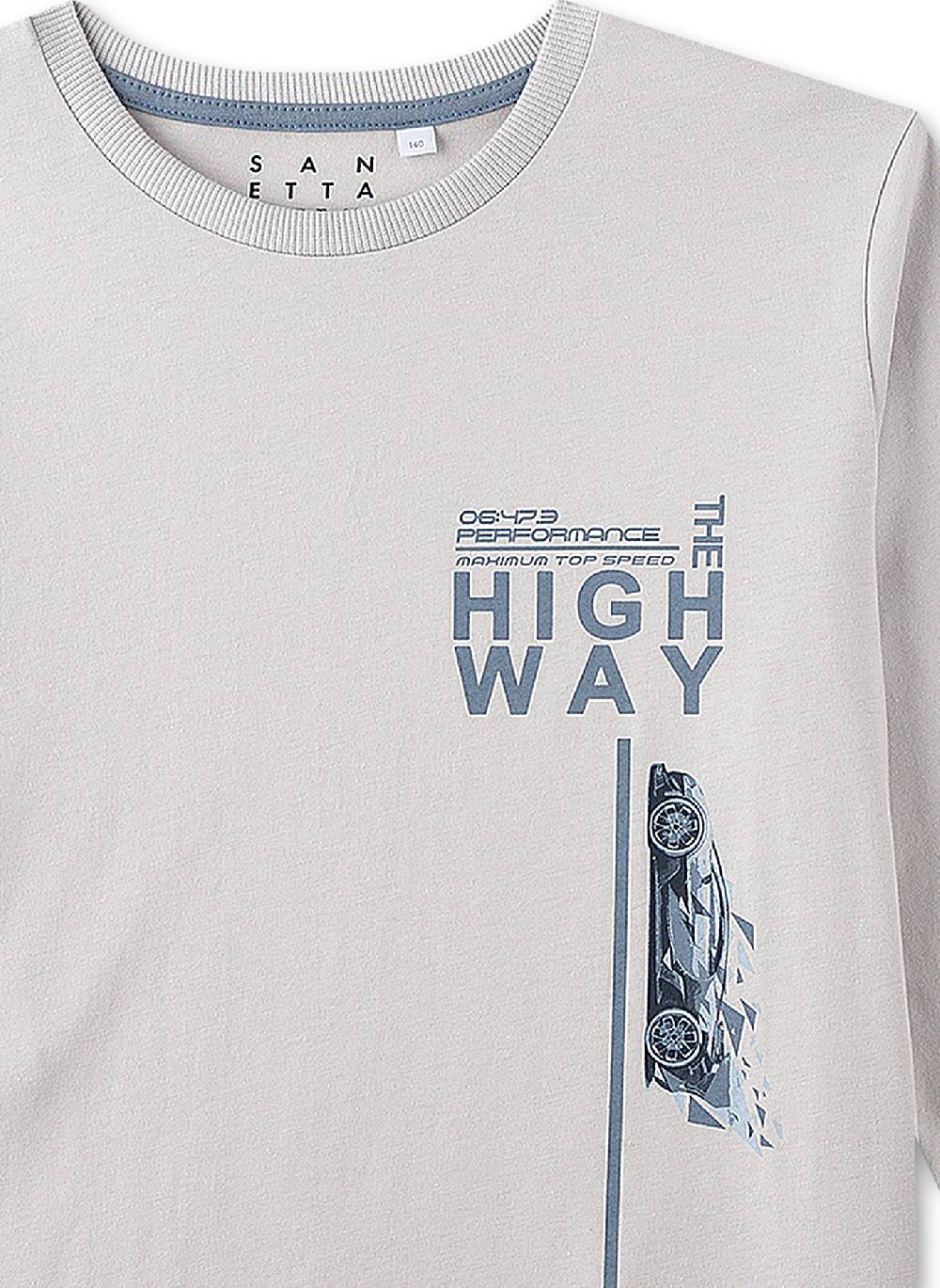 Sanetta Jungen-Schlafanzug Lang Hellgrau