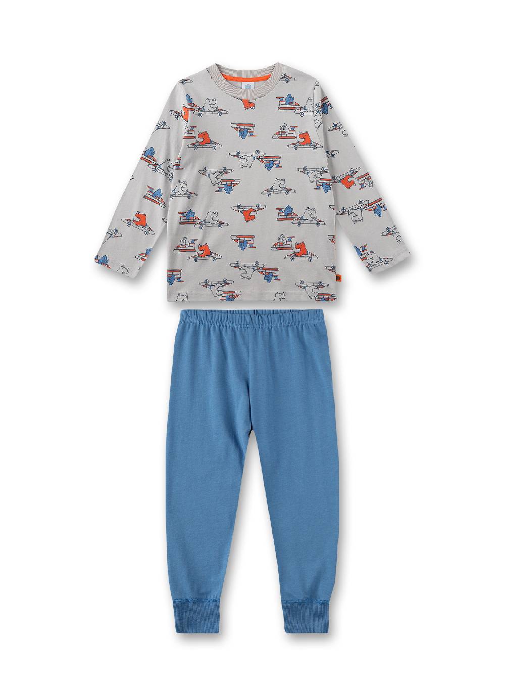 Sanetta Jungen-Schlafanzug lang Hellgrau