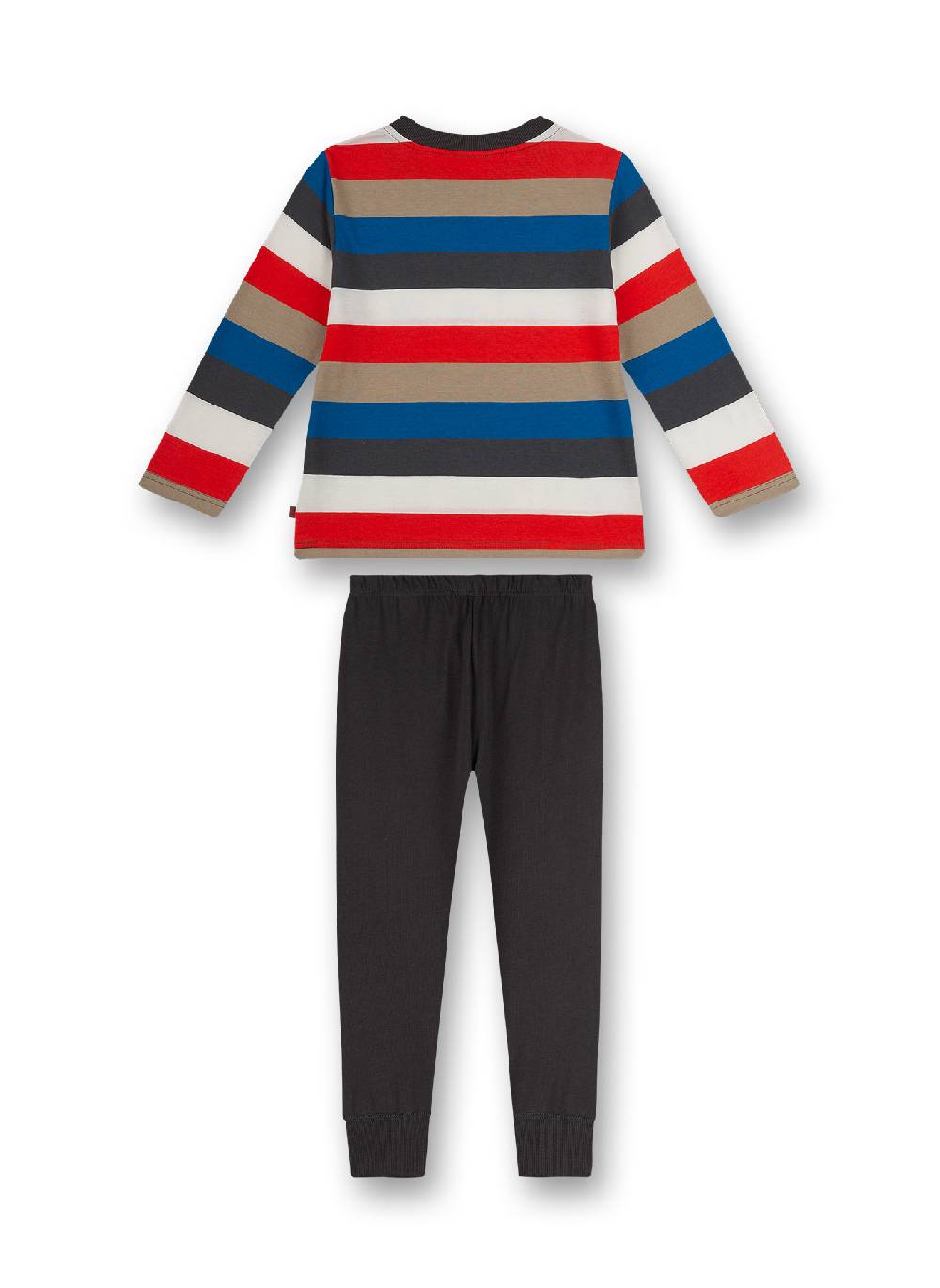 Sanetta Jungen-Schlafanzug Rot Ringel Fußball