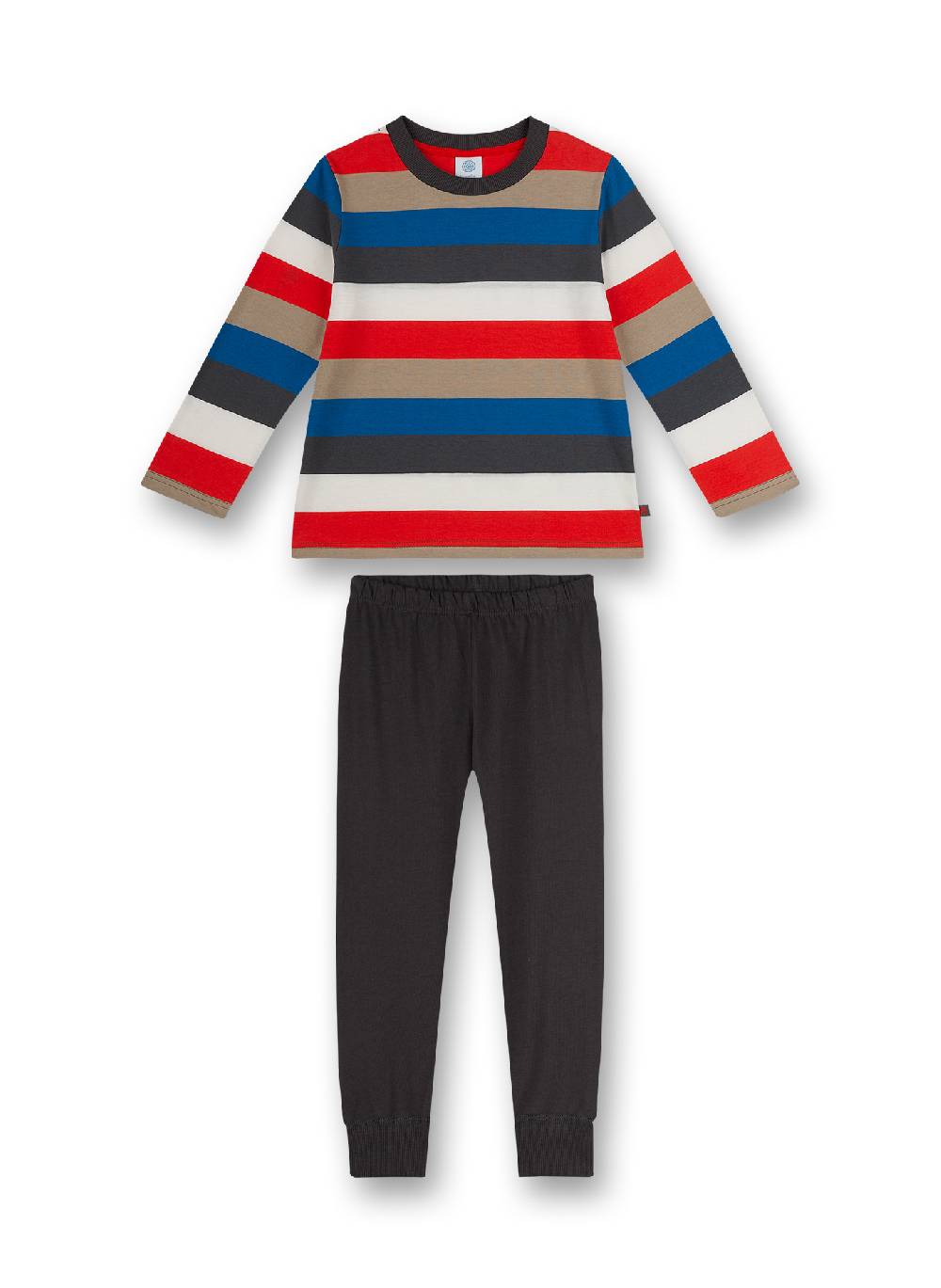 Sanetta Jungen-Schlafanzug Rot Ringel Fußball