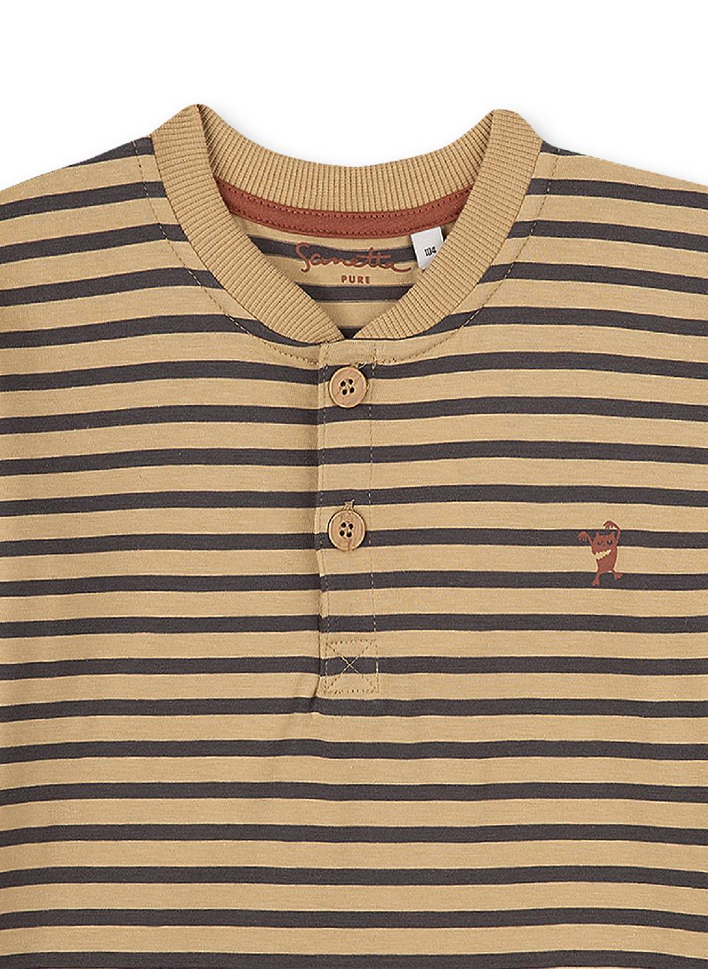 Sanetta Jungen-Shirt Langarm Beige Ringel