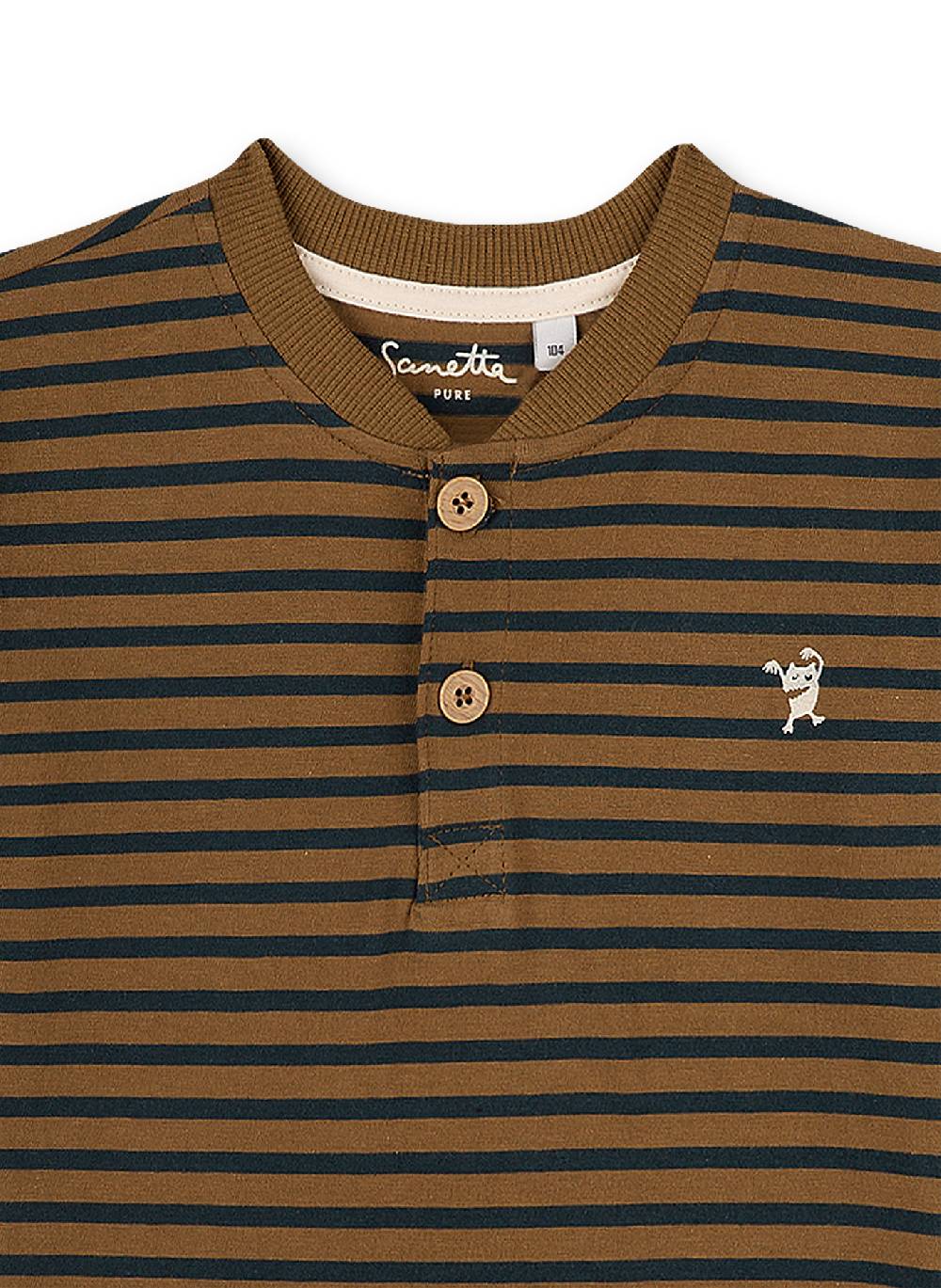 Sanetta Jungen-Shirt Langarm Braun Ringel