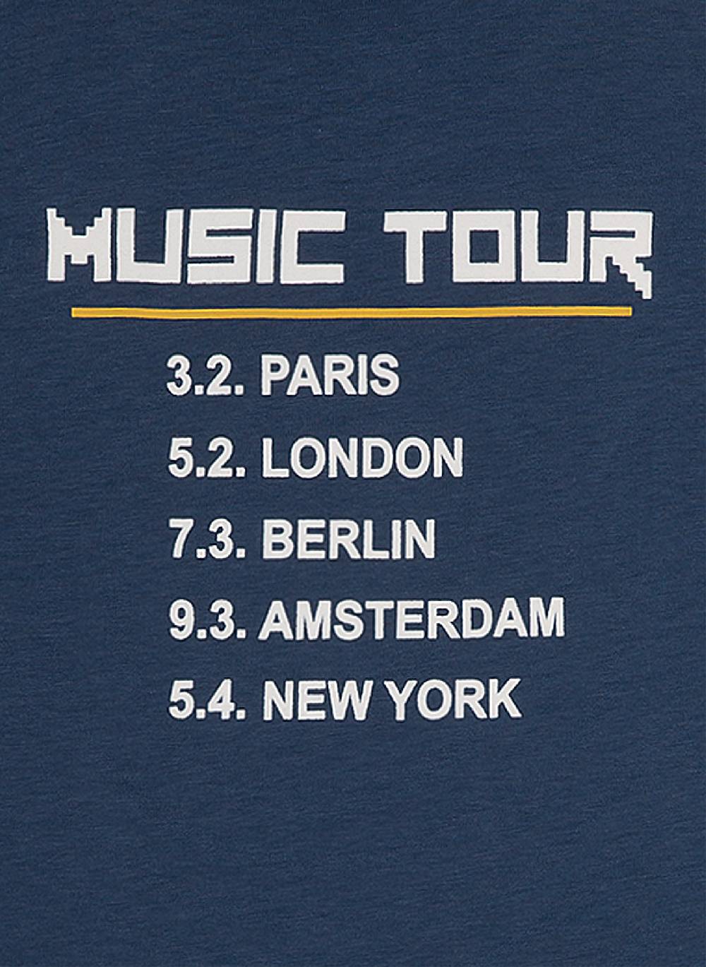 Sanetta Jungen-Shirt Langarm Dunkelblau Music