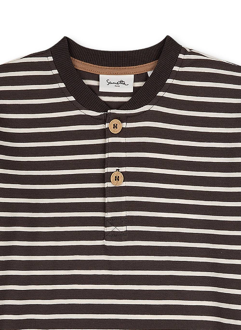 Sanetta Jungen-Shirt Langarm Dunkelbraun