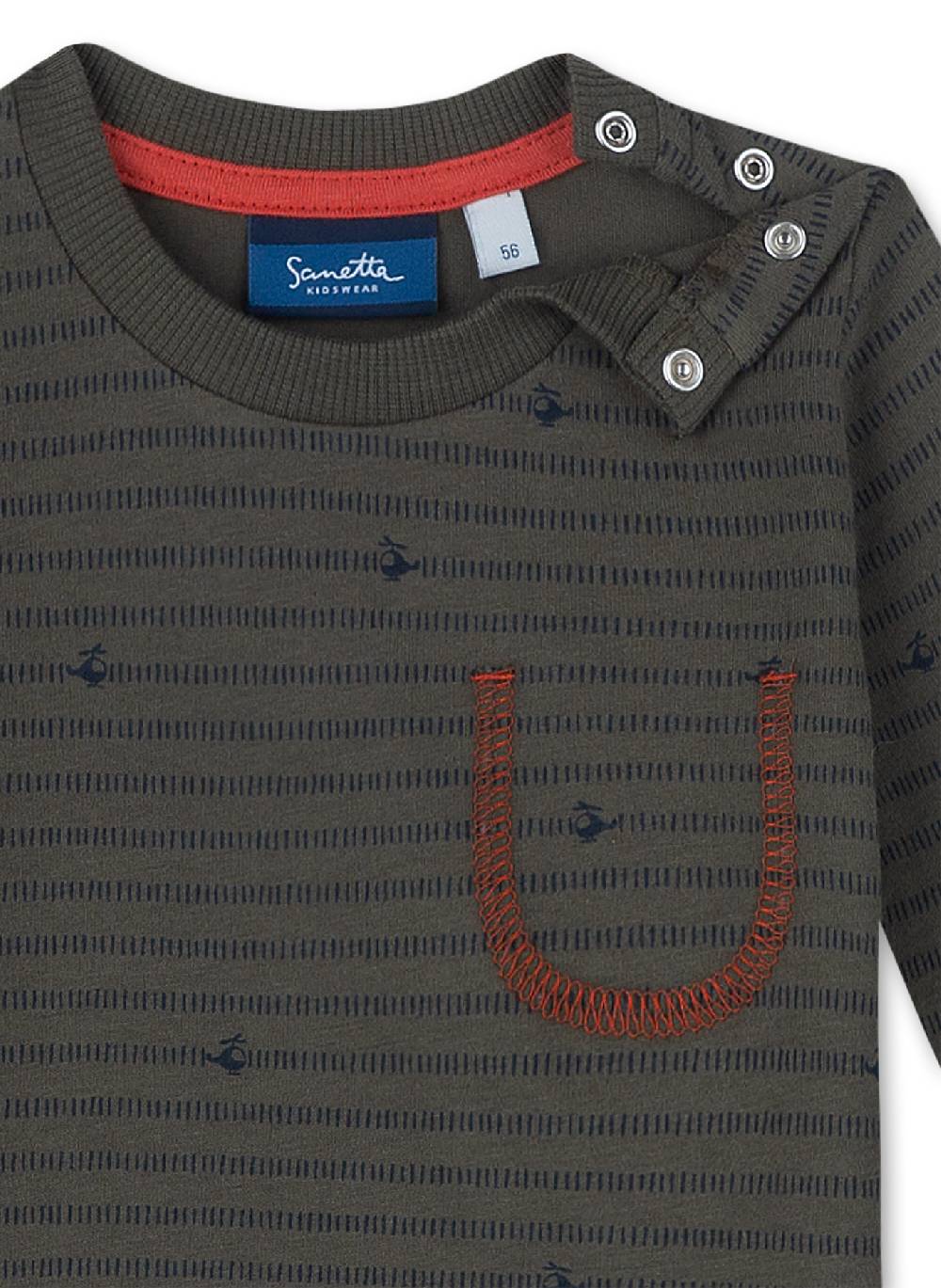 Sanetta Jungen-Shirt Langarm Grün Let's Fly