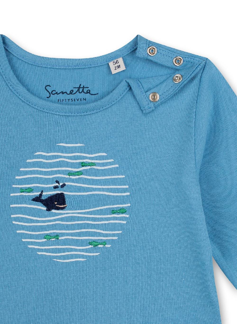 Sanetta Jungen-Shirt Langarm Hellblau Little Whale