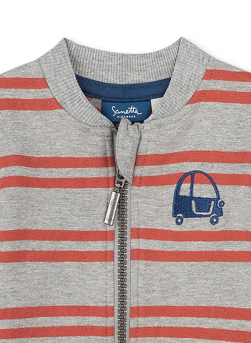 Sanetta Jungen-Sweatjacke Graumelange Little Car