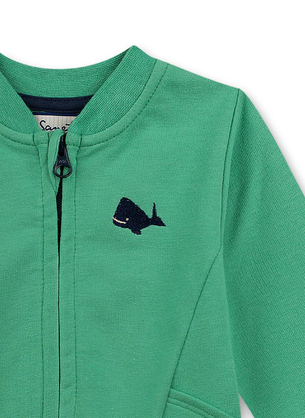 Sanetta Jungen-Sweatjacke Grün Little Whale