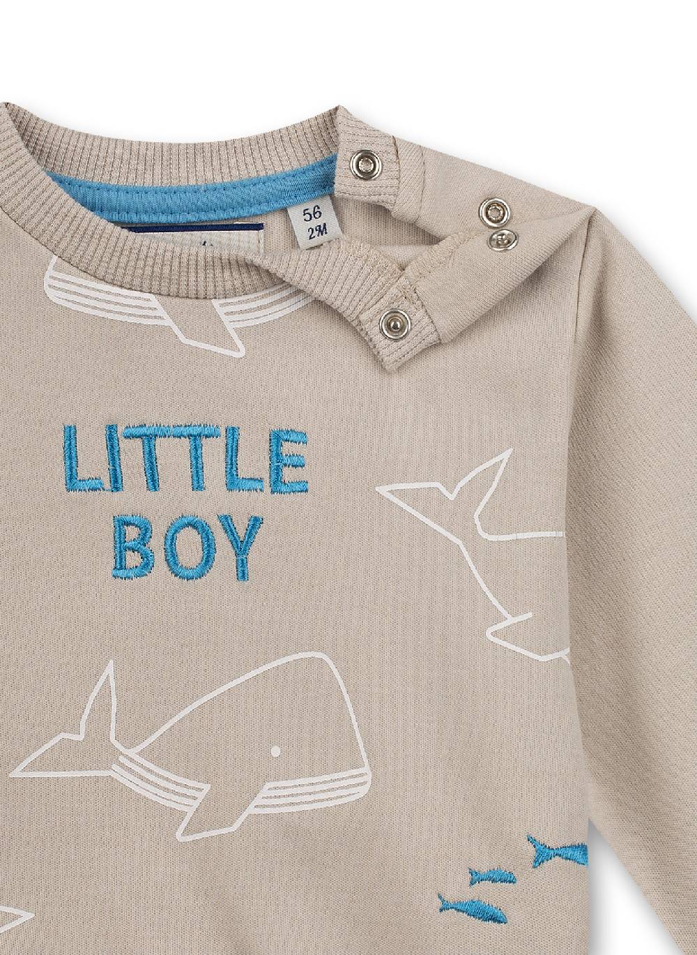 Sanetta Jungen-Sweatshirt Beige Little Whale