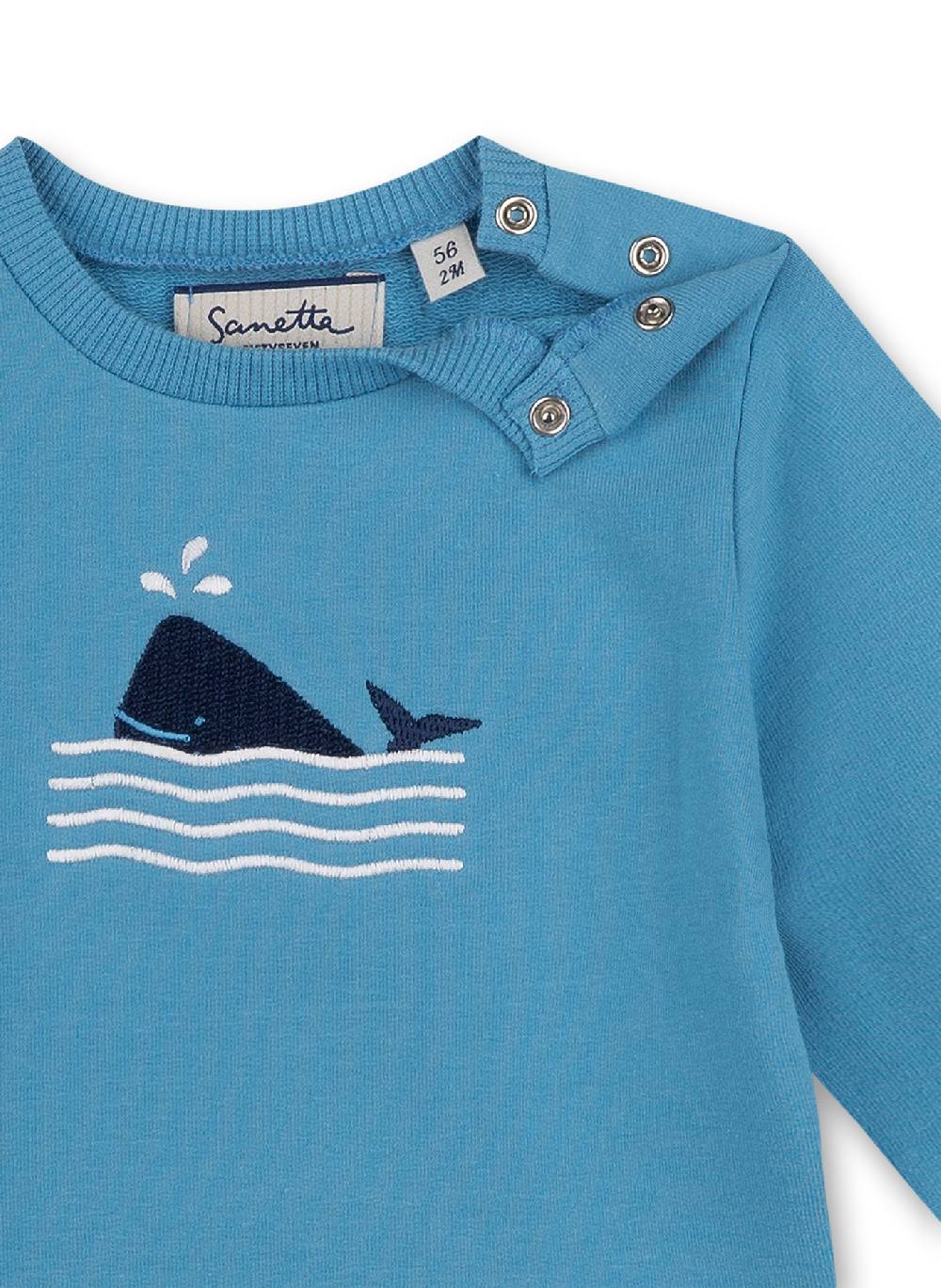Sanetta Jungen-Sweatshirt Hellblau Little Whale