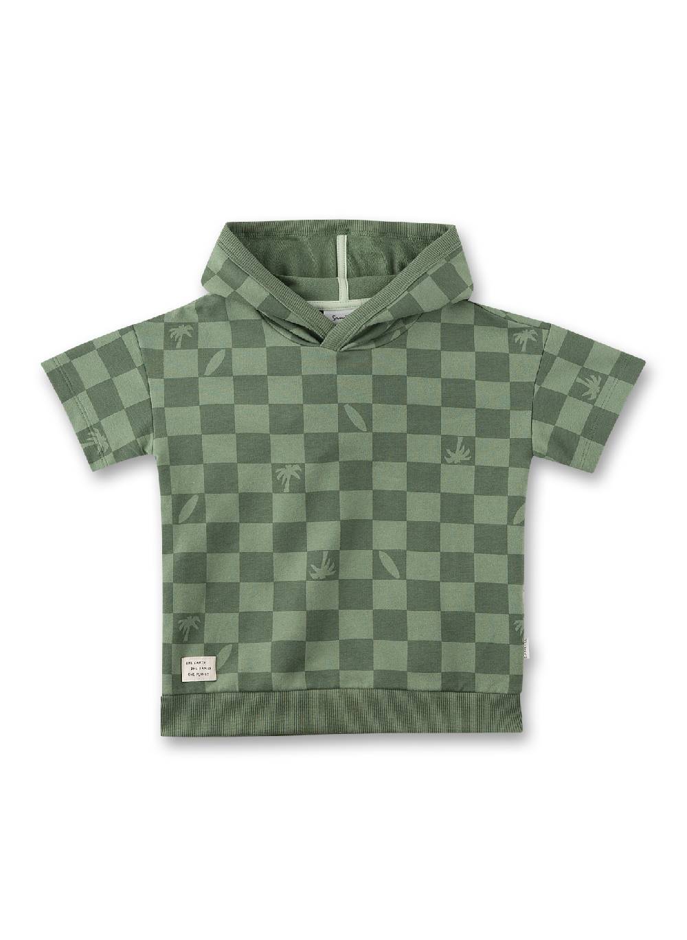 Sanetta Jungen-Sweatshirt mit Kapuze Grün karriert