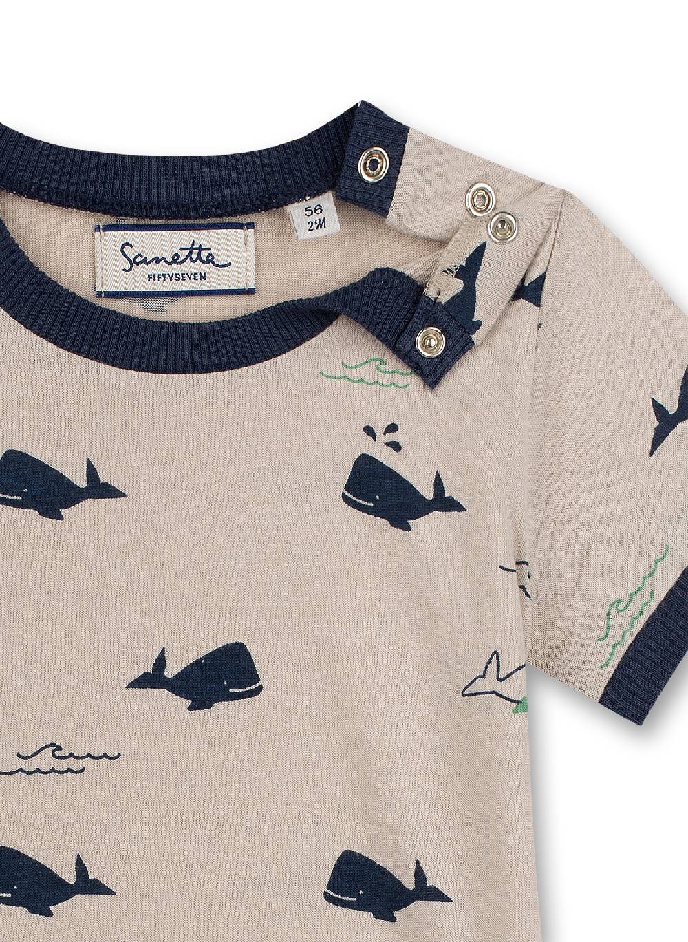 Sanetta Jungen T-Shirt Beige Little Whale