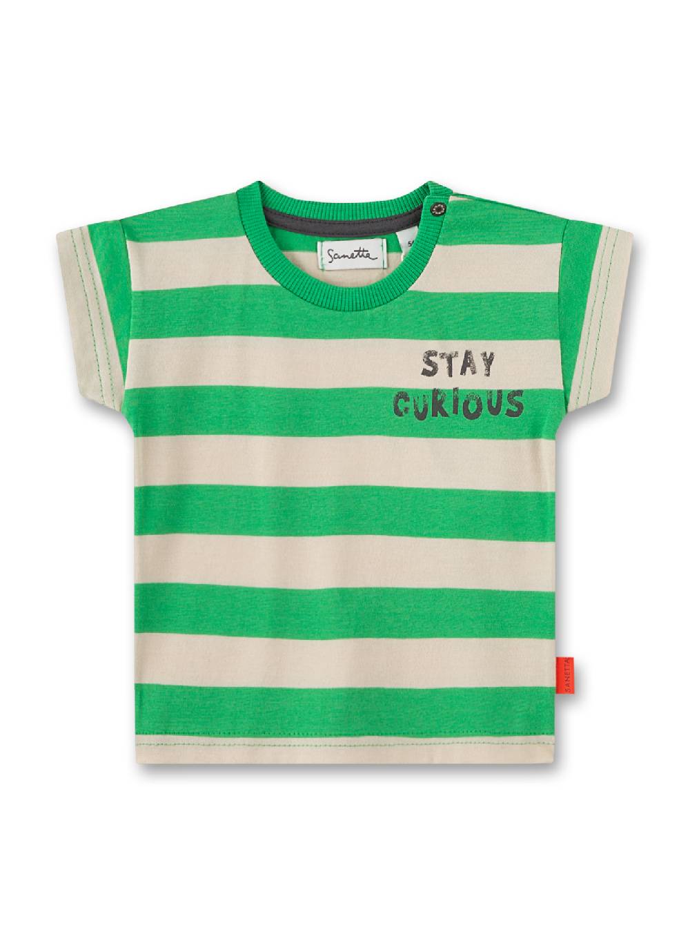Sanetta Jungen T-Shirt Grün Gestreift