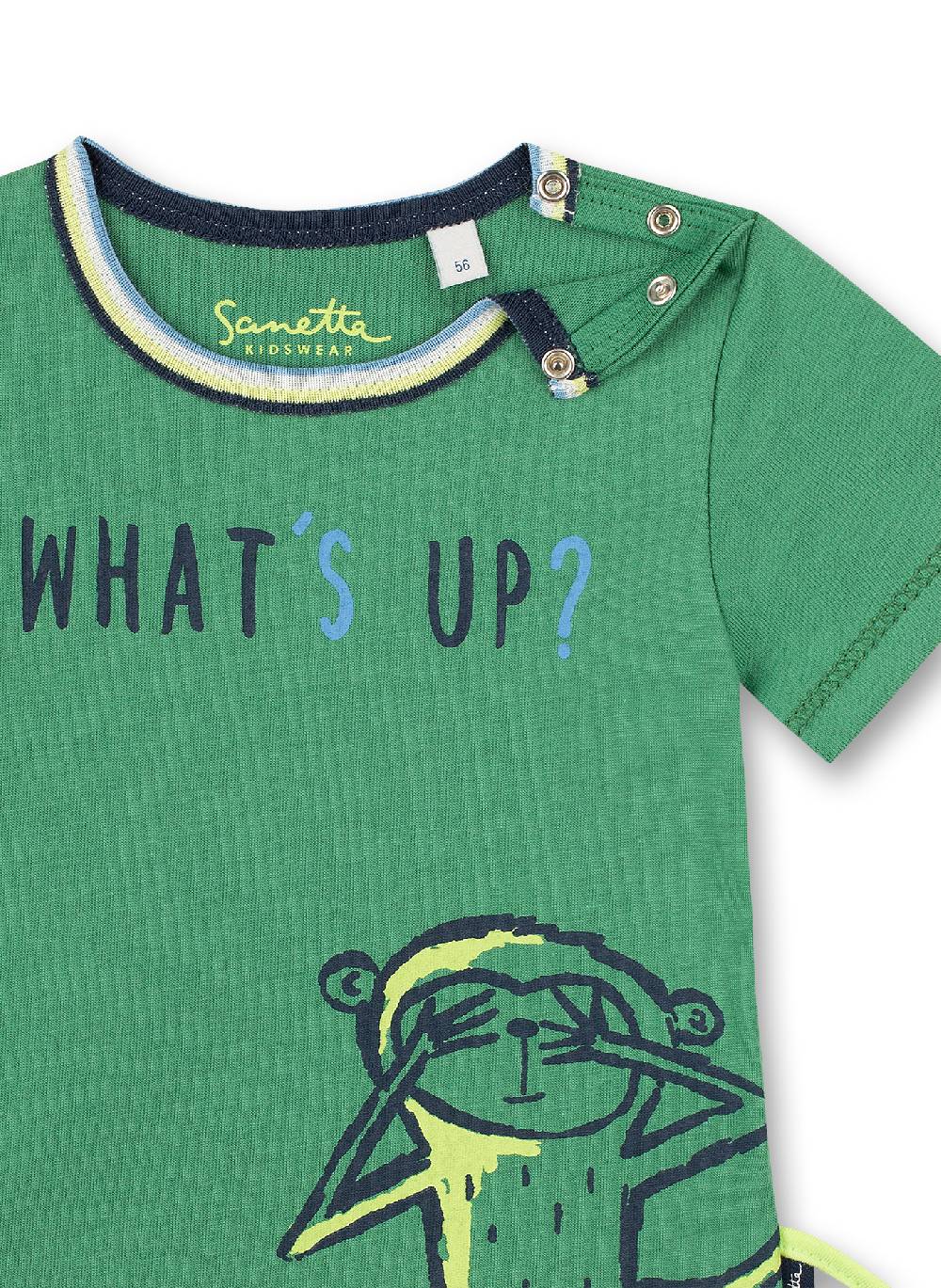 Sanetta Jungen T-Shirt Grün Monkey Funky